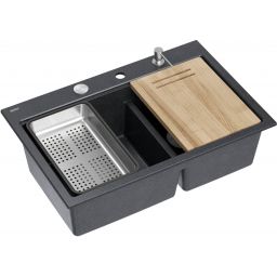 Quadron Marc 120 zlewozmywak GraniteQ 76x50 cm czarny HQC7650U8_BS