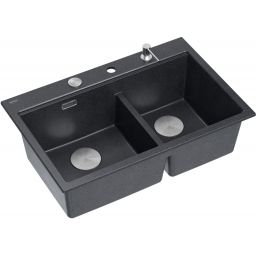 Quadron Marc 120 zlewozmywak GraniteQ 76x50 cm czarny HQC7650U8_BS