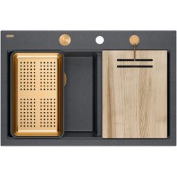 Quadron Marc 120 zlewozmywak GraniteQ 76x50 cm czarny HQC7650U8_PVDC1