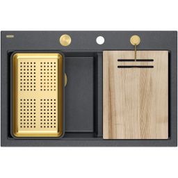 Quadron Marc 120 zlewozmywak GraniteQ 76x50 cm czarny HQC7650U8_PVDG1