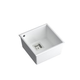 Quadron David 40 zlewozmywak 42x42 cm GraniteQ snow white/stal HQD4242U1-BS