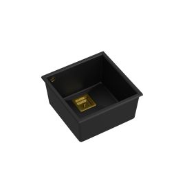 Quadron David 40 zlewozmywak 42x42 cm GraniteQ pure carbon/złoty HQD4242U7-G1