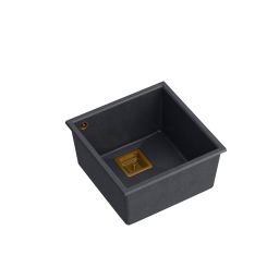 Quadron David 40 zlewozmywak 42x42 cm GraniteQ black diamond/miedziany HQD4242U8-C1