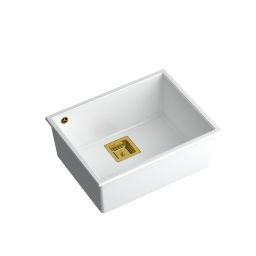 Quadron David 50 komora podwieszana 55x42 cm snow white/złoty HQD5542U1-G1