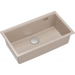 Quadron Logan 110 zlewozmywak GraniteQ 76x45 cm beż/elementy stalowe HQD7644U2_BS_U