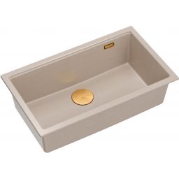 Quadron Logan 110 zlewozmywak GraniteQ 76x45 cm beż/elementy miedziane HQD7644U2_PVDC1_U