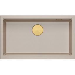 Quadron Logan 110 zlewozmywak GraniteQ 76x45 cm beż/elementy złote HQD7644U2_PVDG1_U
