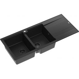 Quadron Evan 121zlewozmywak 116x50 cm GraniteQ pure carbon/elementy pure carbon HQE11650U7_BLM_P2O