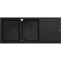 Quadron Evan 121zlewozmywak 116x50 cm GraniteQ pure carbon/elementy pure carbon HQE11650U7_BLM_P2O