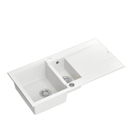 Quadron Evan 156XL zlewozmywak 100x50 cm GraniteQ snow white/stalowy HQE510050U1_BS_P2O