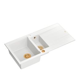 Quadron Evan 156XL zlewozmywak 100x50 cm GraniteQ snow white/miedziany HQE510050U1_PVDC1_P2O