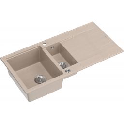 Quadron Evan 156XL zlewozmywak GraniteQ 100x50 cm beż/elementy stalowe HQE510050U2_BS_P2O