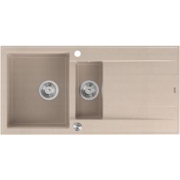 Quadron Evan 156XL zlewozmywak GraniteQ 100x50 cm beż/elementy stalowe HQE510050U2_BS_P2O