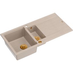 Quadron Evan 156XL zlewozmywak GraniteQ 100x50 cm beż/elementy miedziane HQE510050U2_PVDC1_P2O