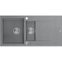 Quadron Evan 156XL zlewozmywak 100x50 cm GraniteQ silver stone/stalowy HQE5510050U5_BS_P2O