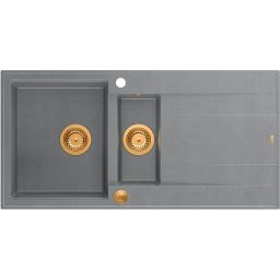 Quadron Evan 156XL zlewozmywak 100x50 cm GraniteQ silver stone/miedziany HQE5510050U5_PVDC1_P2O