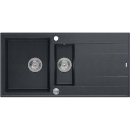 Quadron Evan 156XL zlewozmywak 100x50 cm GraniteQ black diamond/stalowy HQE5510050U8_BS_P2O