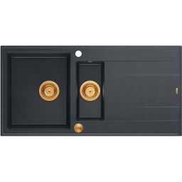 Quadron Evan 156XL zlewozmywak 100x50 cm GraniteQ black diamond/miedziany HQE5510050U8_PVDC1_P2O