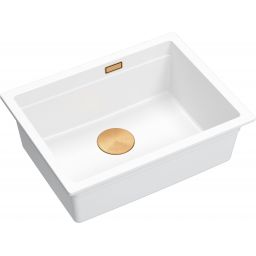 Quadron Logan 100 zlewozmywak 56x45 cm Graniteq biały/miedziany HQJ6045U1_PVDC1_U