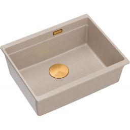Quadron Logan 100 zlewozmywak GraniteQ 56x45 cm beż/elementy miedziane HQJ6045U2_PVDC1_U