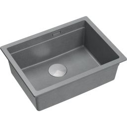 Quadron Logan 100 zlewozmywak 59,5x45 cm Graniteq jasnoszary/stalowy HQJ6045U5_BS_U