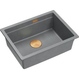 Quadron Logan 100 zlewozmywak 59,5x45 cm Graniteq jasnoszary/miedziany HQJ6045U5_PVDC1_U