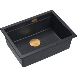Quadron Logan 100 zlewozmywak 59,5x45 cm Graniteq czarny/miedziany HQJ6045U8PVDC1U