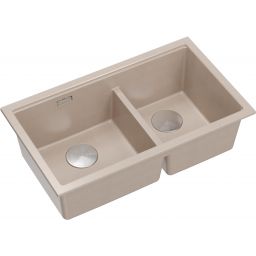 Quadron Logan 120 zlewozmywak GraniteQ 76x45 cm beż/elementy stalowe HQL7645U2_BS_U
