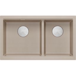 Quadron Logan 120 zlewozmywak GraniteQ 76x45 cm beż/elementy stalowe HQL7645U2_BS_U