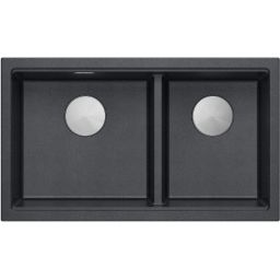 Quadron Logan 120 zlewozmywak GraniteQ 76x45 cm black diamond/elementy stalowe HQL7645U8_BS_U