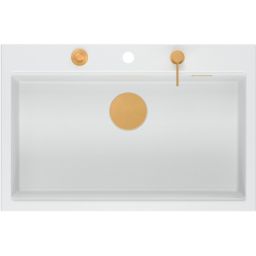 Quadron Marc 110 zlewozmywak 76x50 cm GraniteQ snow white/elementy miedziane HQM7650U1_PVDC1