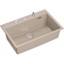 Quadron Marc 110 zlewozmywak GraniteQ 76x50 cm beż/elementy stalowe HQM7650U2_BS