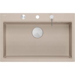Quadron Marc 110 zlewozmywak GraniteQ 76x50 cm beż/elementy stalowe HQM7650U2_BS