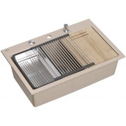 Quadron Marc 110 zlewozmywak GraniteQ 76x50 cm beż/elementy stalowe HQM7650U2_BS