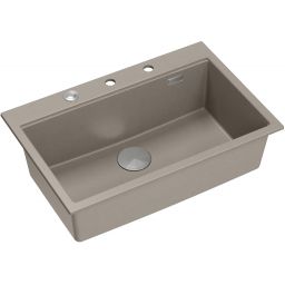 Quadron Marc 110 zlewozmywak GraniteQ 76x50 cm soft taupe/elementy stalowe HQM7650U4_BS