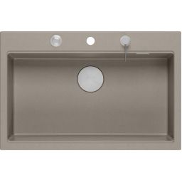 Quadron Marc 110 zlewozmywak GraniteQ 76x50 cm soft taupe/elementy stalowe HQM7650U4_BS