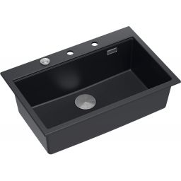 Quadron Marc 110 zlewozmywak 76x50 cm GraniteQ pure carbon/elementy stalowe HQM7650U7_BS