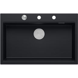 Quadron Marc 110 zlewozmywak 76x50 cm GraniteQ pure carbon/elementy stalowe HQM7650U7_BS