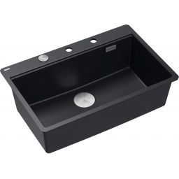 Quadron Marc 110 FM zlewozmywak 75x49 cm GraniteQ pure carbon/elementy stalowe HQM7650U7_FM_BS