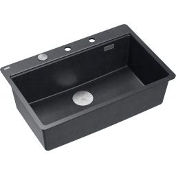 Quadron Marc 110 FM zlewozmywak 75x49 cm GraniteQ black diamond/elementy stalowe HQM7650U8_FM_BS