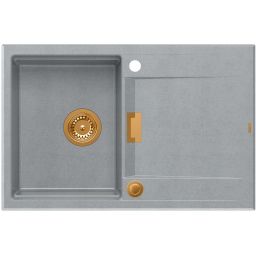 Quadron Owen 111 zlewozmywak 76x50 cm GraniteQ silver stone/miedź HQO7650U5_PVDC1