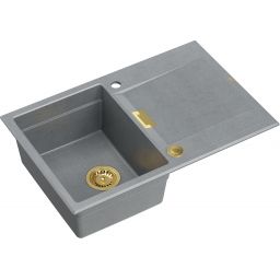 Quadron Owen 111 zlewozmywak 76x50 cm GraniteQ silver stone/złoty HQO7650U5_PVDG1