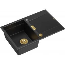 Quadron Owen 111 zlewozmywak 76x50 cm GraniteQ pure carbon/złoty HQO7650U7_PVDG1