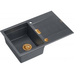 Quadron Owen 111 zlewozmywak 76x50 cm GraniteQ black diamond/miedź HQO7650U8_PVDC1
