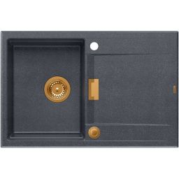 Quadron Owen 111 zlewozmywak 76x50 cm GraniteQ black diamond/miedź HQO7650U8_PVDC1