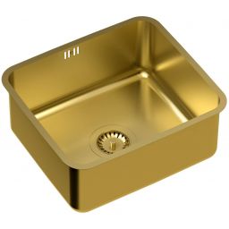 Quadron Nicolas zlewozmywak stalowy z syfonem 44x39 cm złoty KS1U4035PVDG1_G1