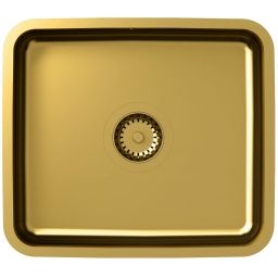 Quadron Nicolas zlewozmywak stalowy z syfonem 44x39 cm złoty KS1U4035PVDG1_G1
