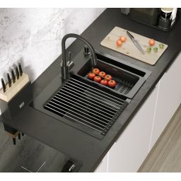 Quadron Luke zlewozmywak z akcesoriami 58x45 cm ZH5845PVDBLM