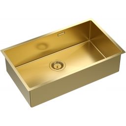Quadron Anthony zlewozmywak stalowy z syfonem 74x44 cm złoty MF7444PVDBSG1
