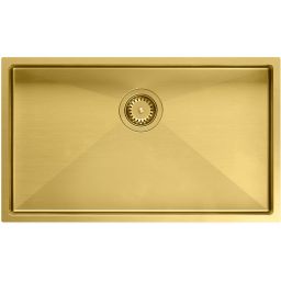 Quadron Anthony zlewozmywak stalowy z syfonem 74x44 cm złoty MF7444PVDBSG1